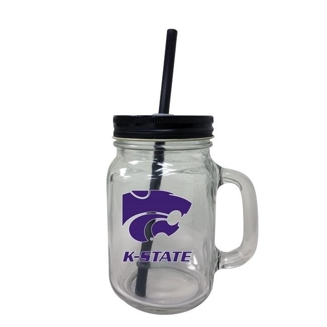 Kansas State University Wildcats Mason Jar Glass