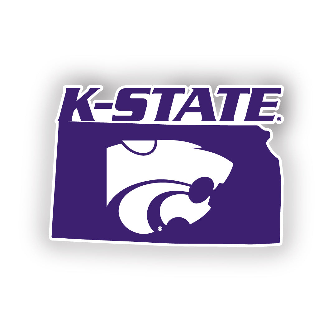 Kansas State Wildcats 4 Inch State Shape Vinyl Decal Sticker