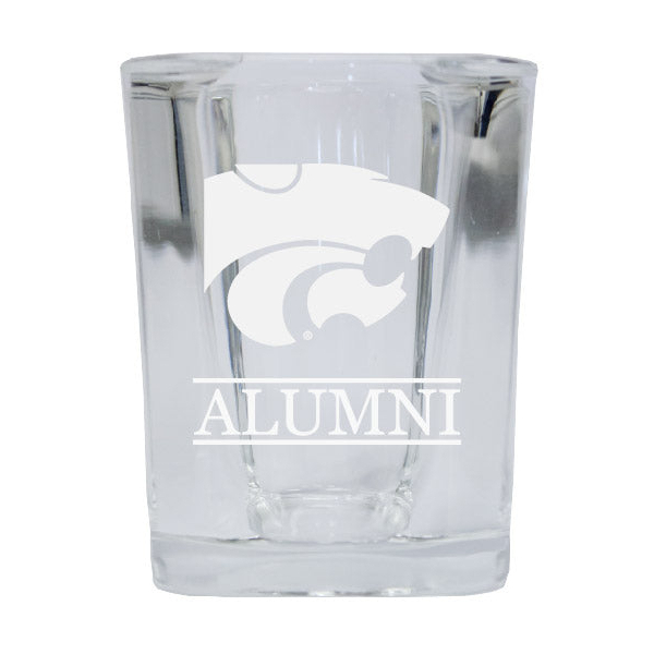 Kansas State Wildcats Alumni Etched Square Shot Glass