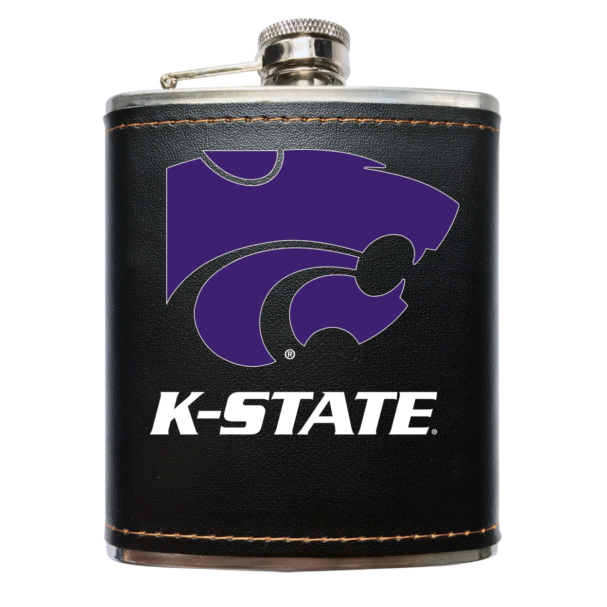 Kansas State Wildcats Black Stainless Steel 7 Oz Flask