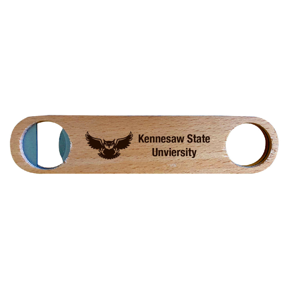 Kennesaw State Unviersity Laser Etched Wooden Bottle Opener College Logo Design