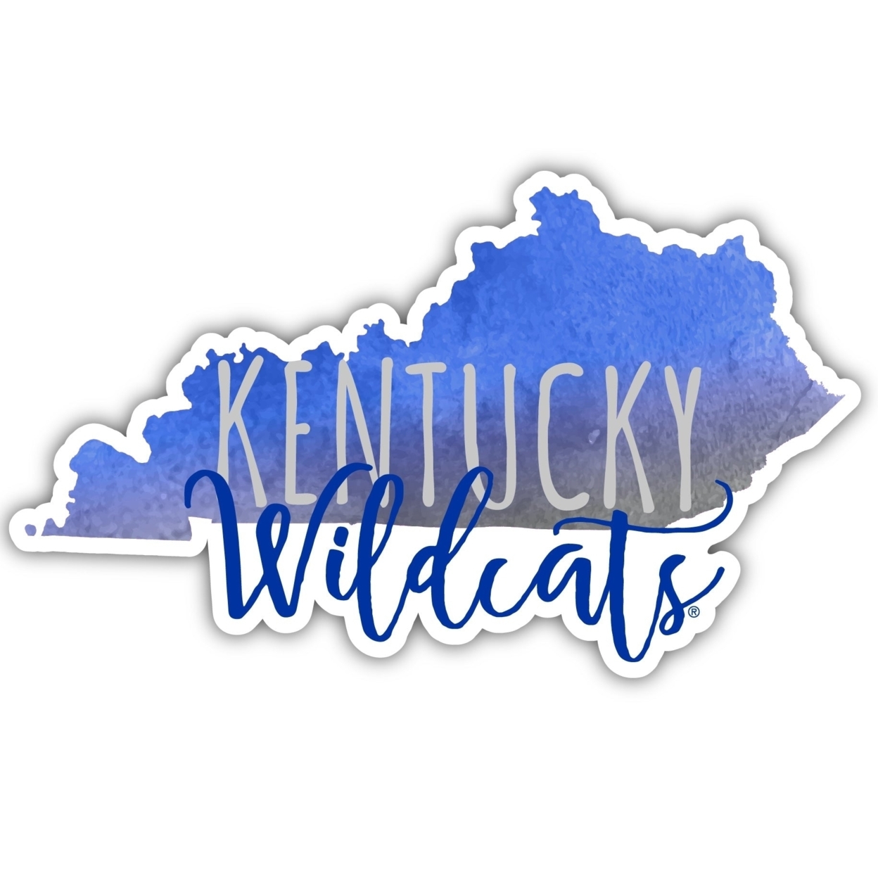 Kentucky Wildcats Watercolor State Die Cut Decal 4-Inch