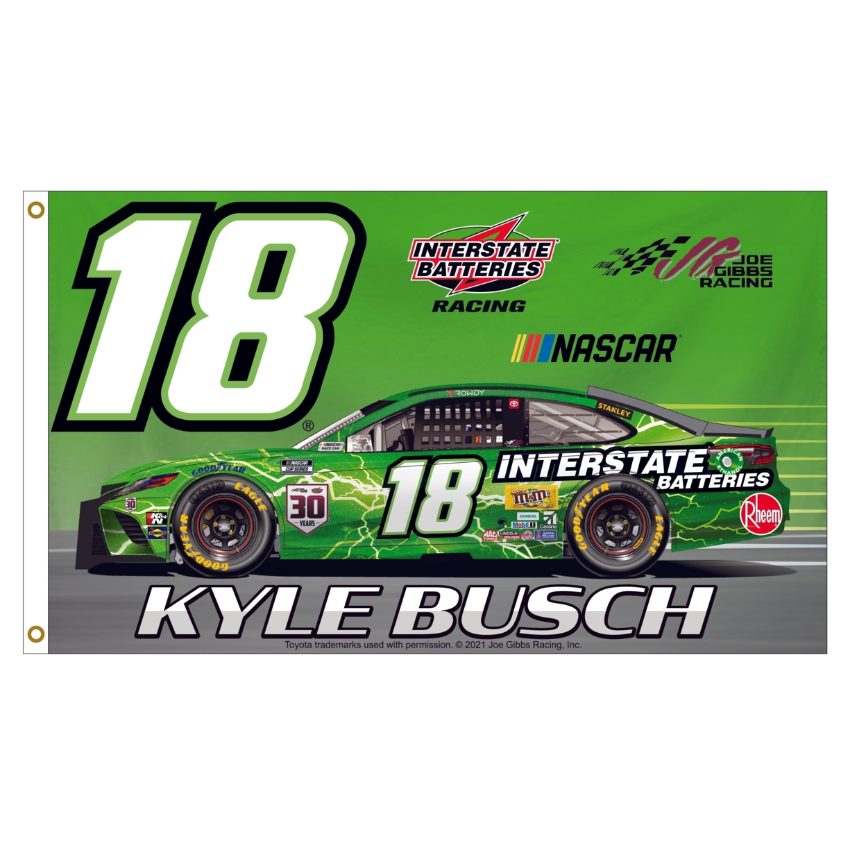Kyle Busch #18 NASCAR Cup Series 3x5 Flag New For 2021