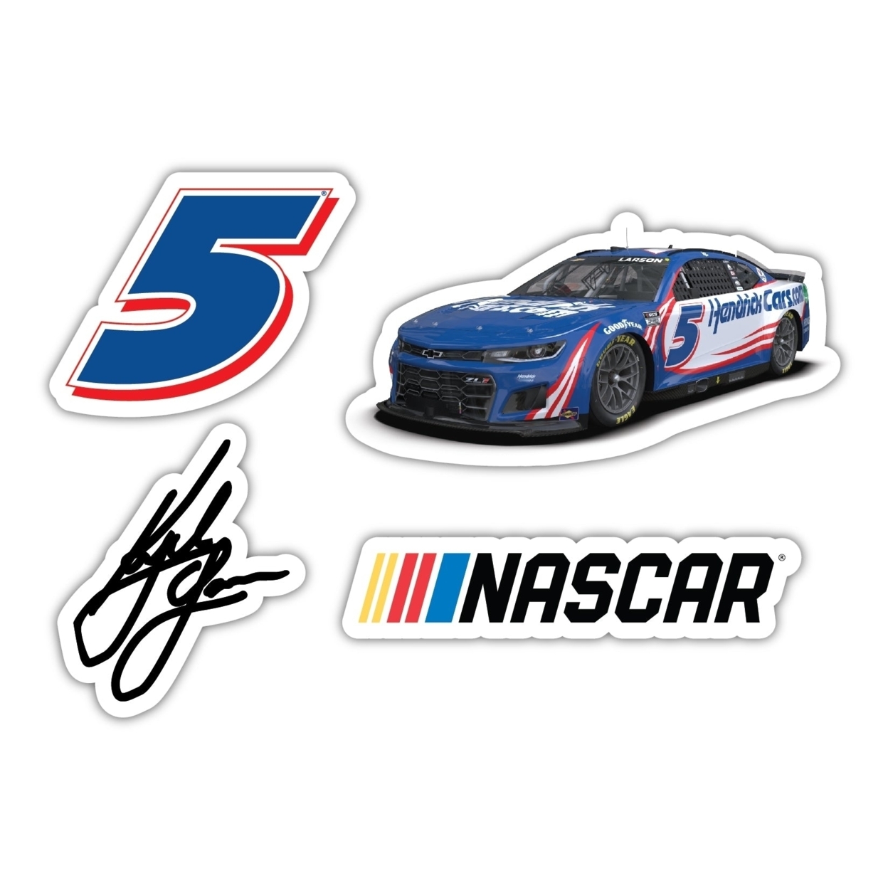 Kyle Larson #5 NASCAR Cup Series 4 Pack Laser Cut Decal