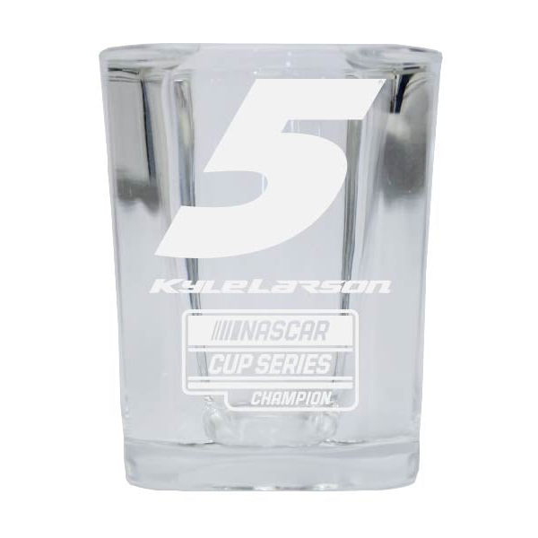 Kyle Larson #5 NASCAR Cup Series 2021 Champion Etched Square Shot Glass
