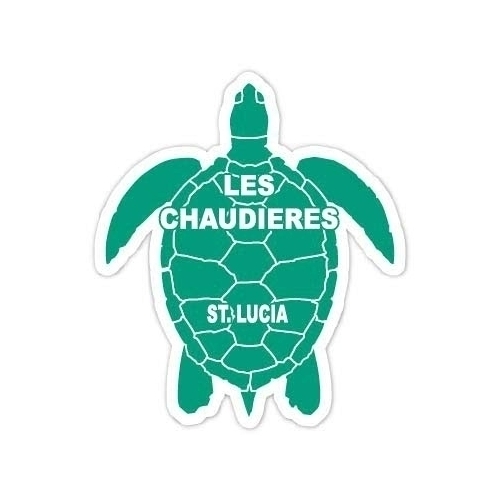 Les Chaudieres St. Lucia 4 Inch Green Turtle Shape Decal Sticker