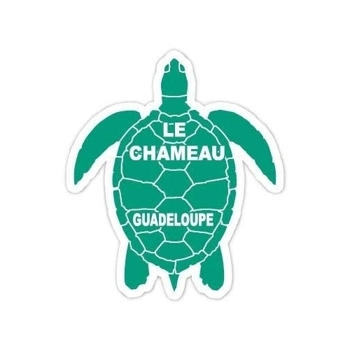 Le Chameau Guadeloupe 4 Inch Green Turtle Shape Decal Sticker