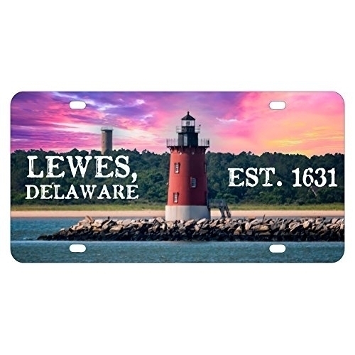 Lewes Delaware Bay Lighthouse Beach Nautical Vanity License Plate