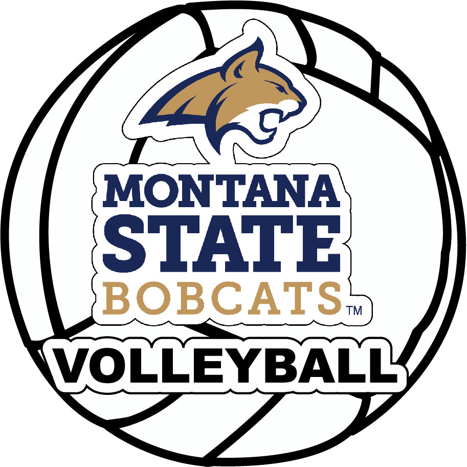 Montana State Bobcats 4-Inch Round Volleyball Vinyl Decal Sticker