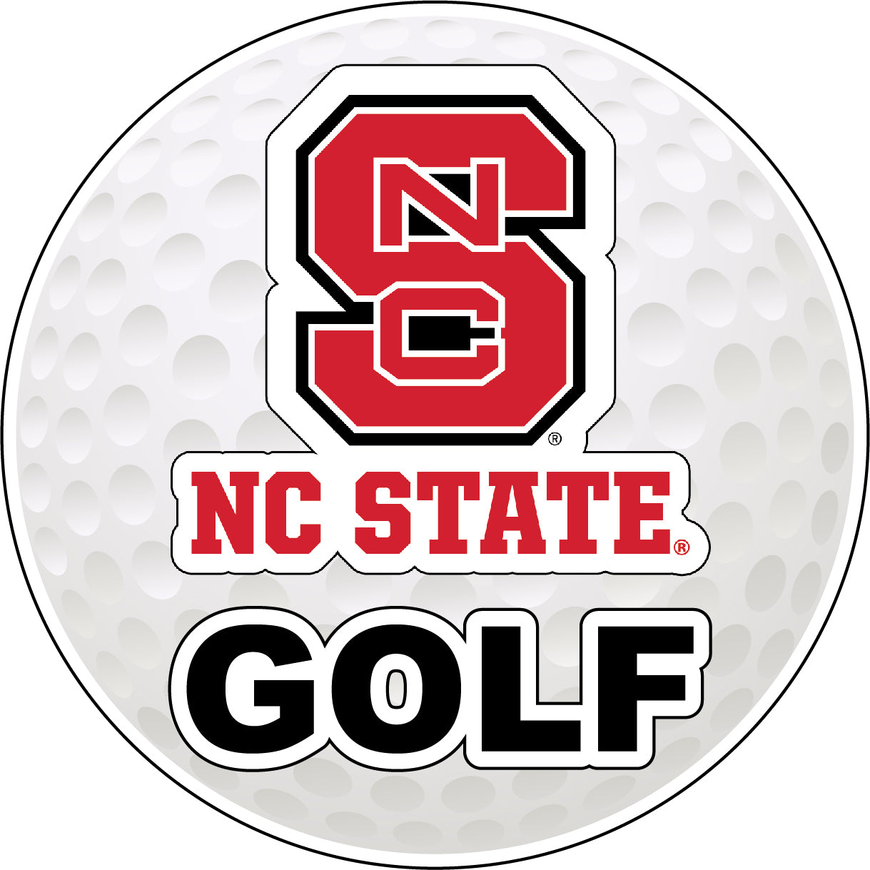 NC State Wolfpack 4-Inch Round Golf Ball Vinyl Decal Sticker