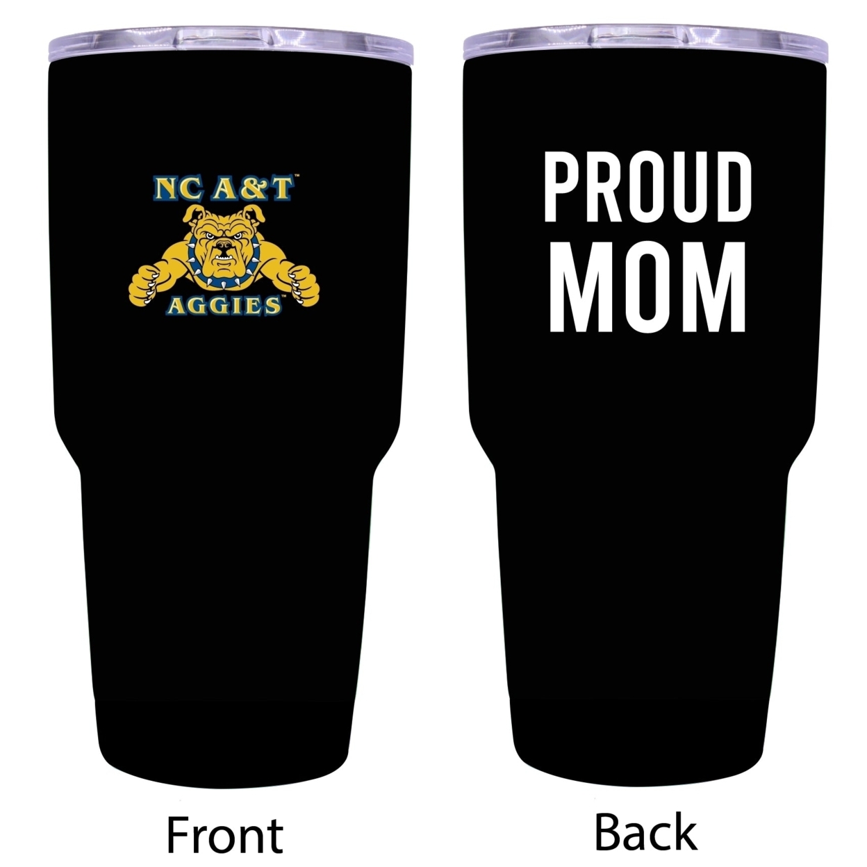 R And R Imports North Carolina A&T State Aggies Proud Mom 24 Oz Insulated Stainless Steel Tumblers Black.