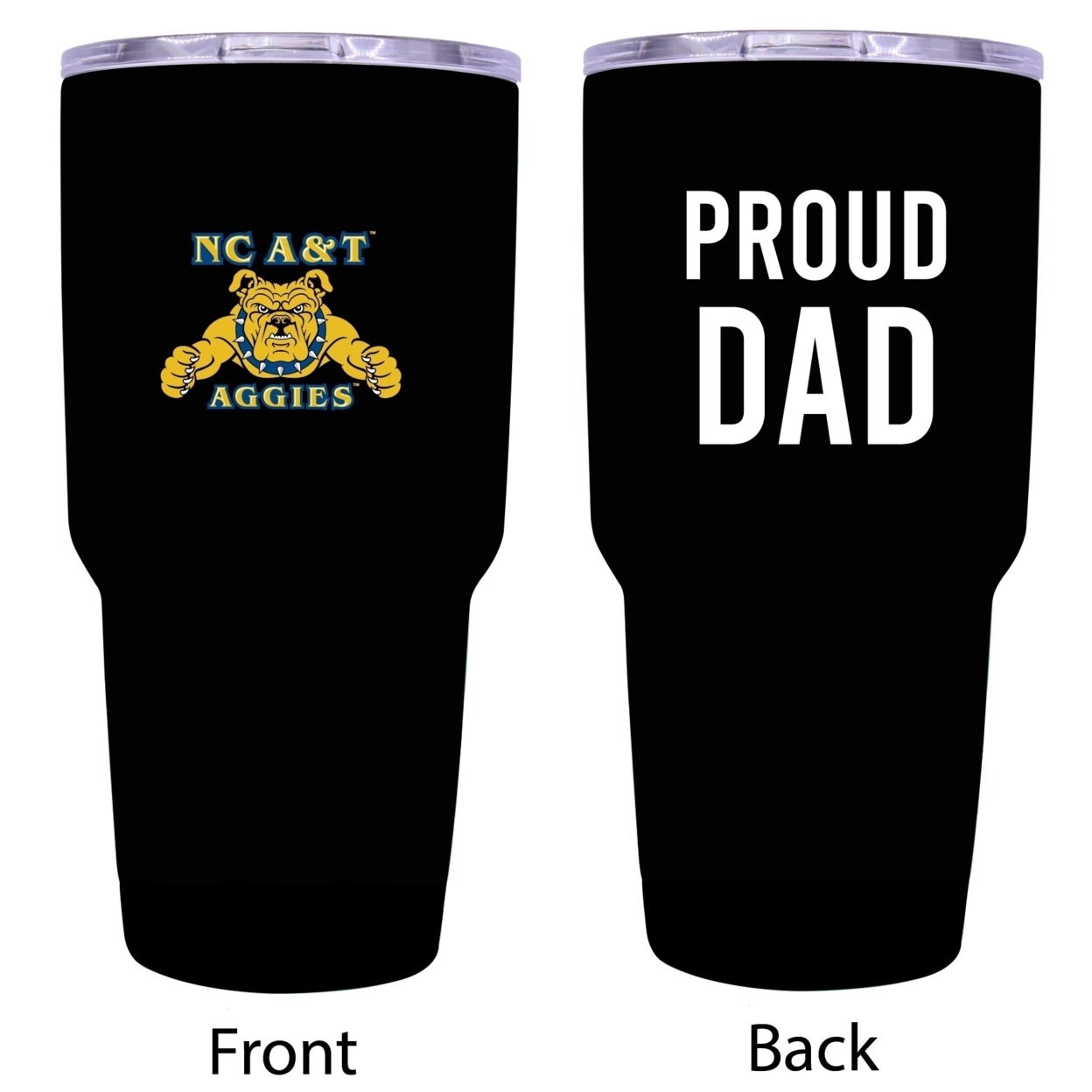 R And R Imports North Carolina A&T State Aggies Proud Dad 24 Oz Insulated Stainless Steel Tumblers Black.