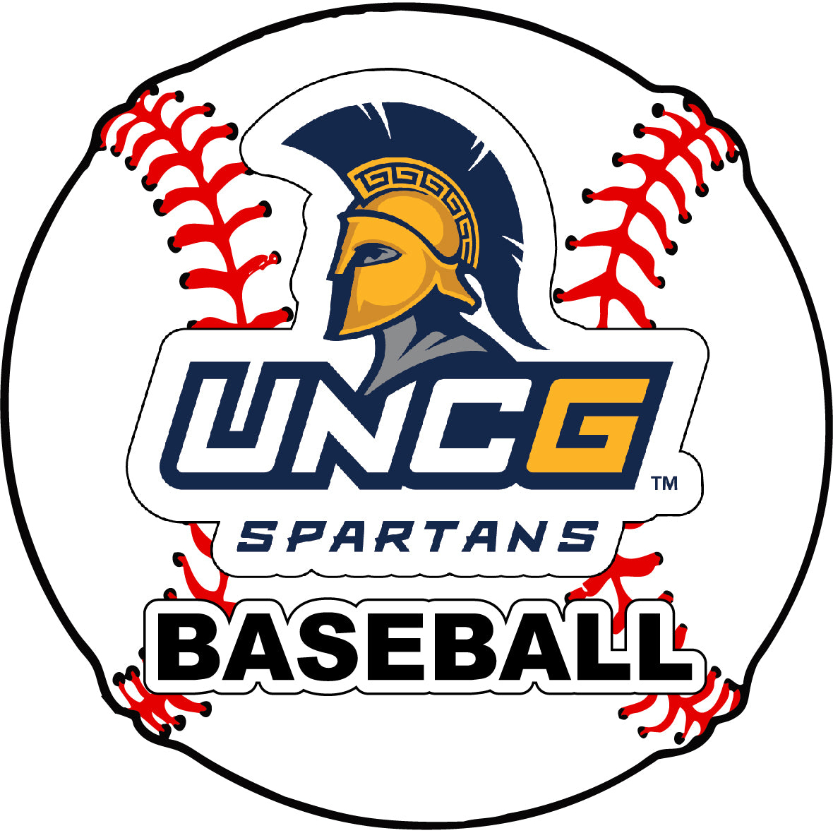 North Carolina Greensboro Spartans 4-Inch Round Baseball Vinyl Decal Sticker