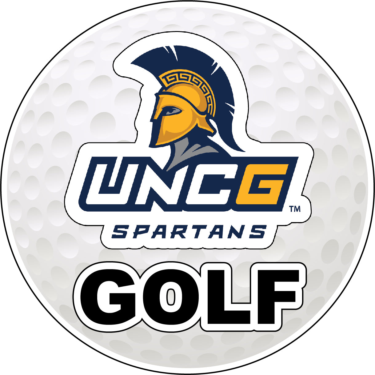 North Carolina Greensboro Spartans 4-Inch Round Golf Ball Vinyl Decal Sticker
