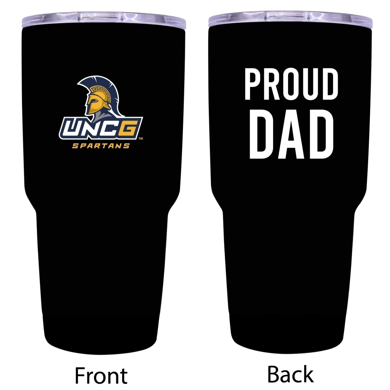 R And R Imports North Carolina Greensboro Spartans Proud Dad 24 Oz Insulated Stainless Steel Tumblers Black.