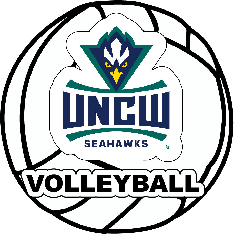 North Carolina Wilmington Seahawks 4-Inch Round Volleyball Vinyl Decal Sticker
