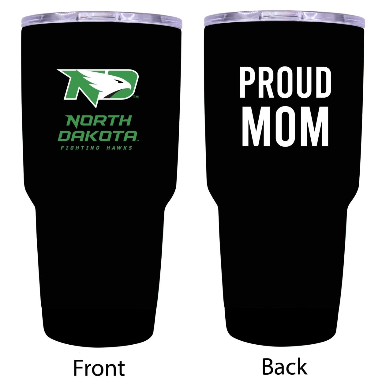 R And R Imports North Dakota Fighting Hawks Proud Mom 24 Oz Insulated Stainless Steel Tumblers Black.