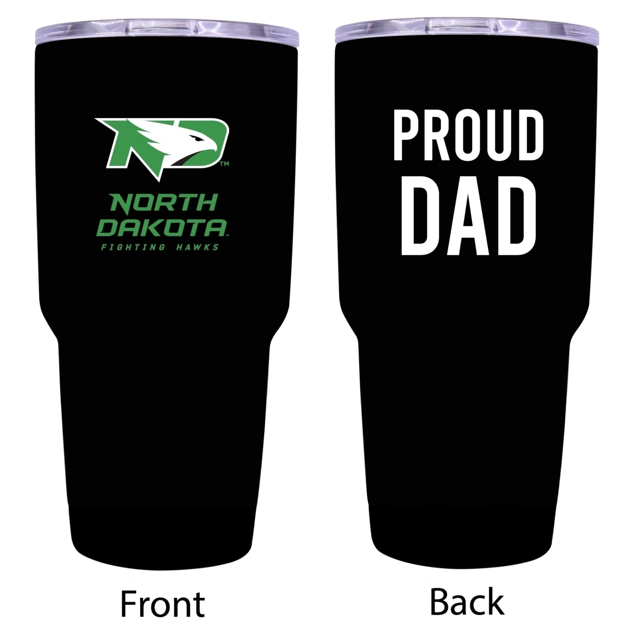 R And R Imports North Dakota Fighting Hawks Proud Dad 24 Oz Insulated Stainless Steel Tumblers Black.