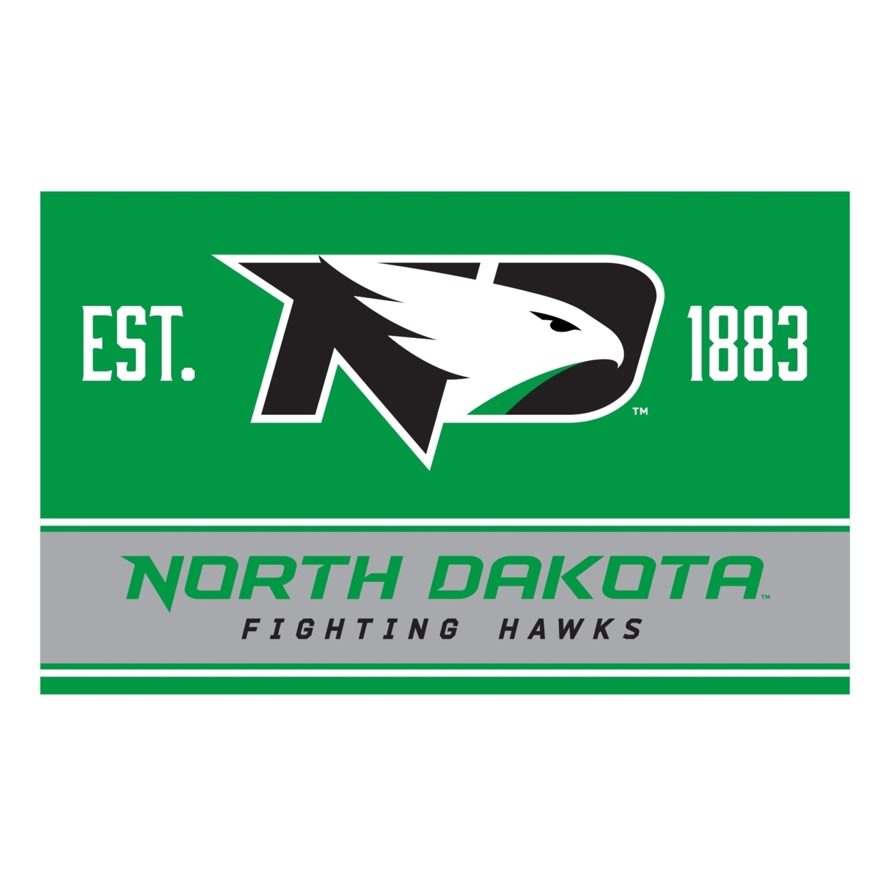 R And R Imports North Dakota Fighting Hawks Wood Sign With Frame