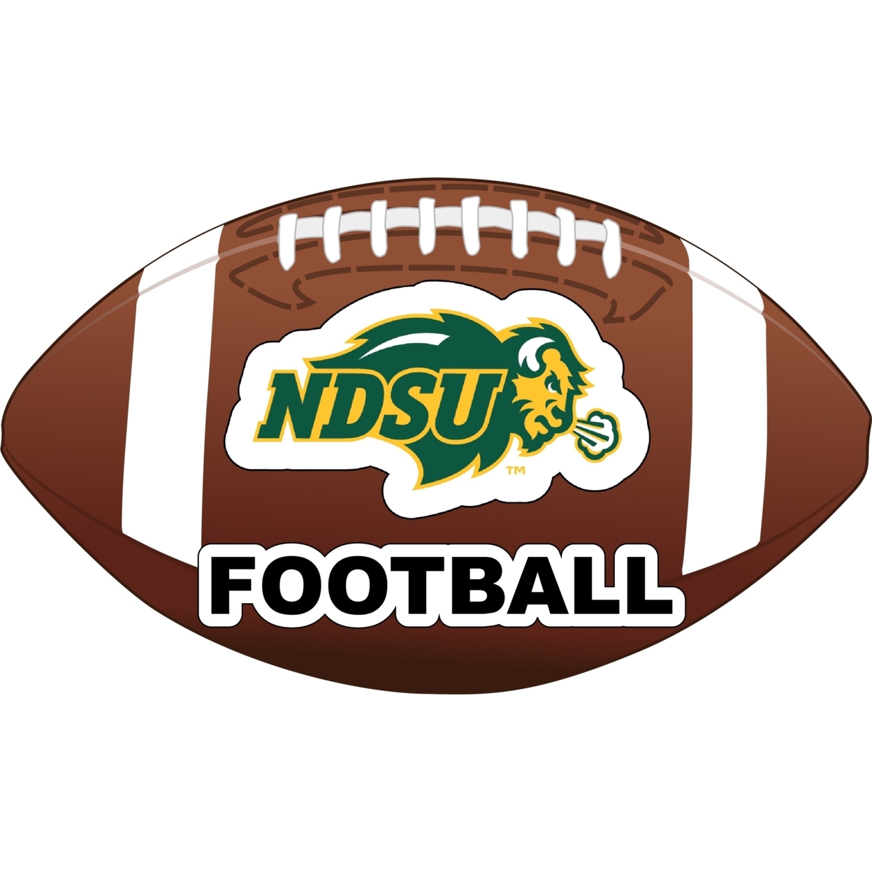 North Dakota State Bison 4-Inch Round Football Vinyl Decal Sticker