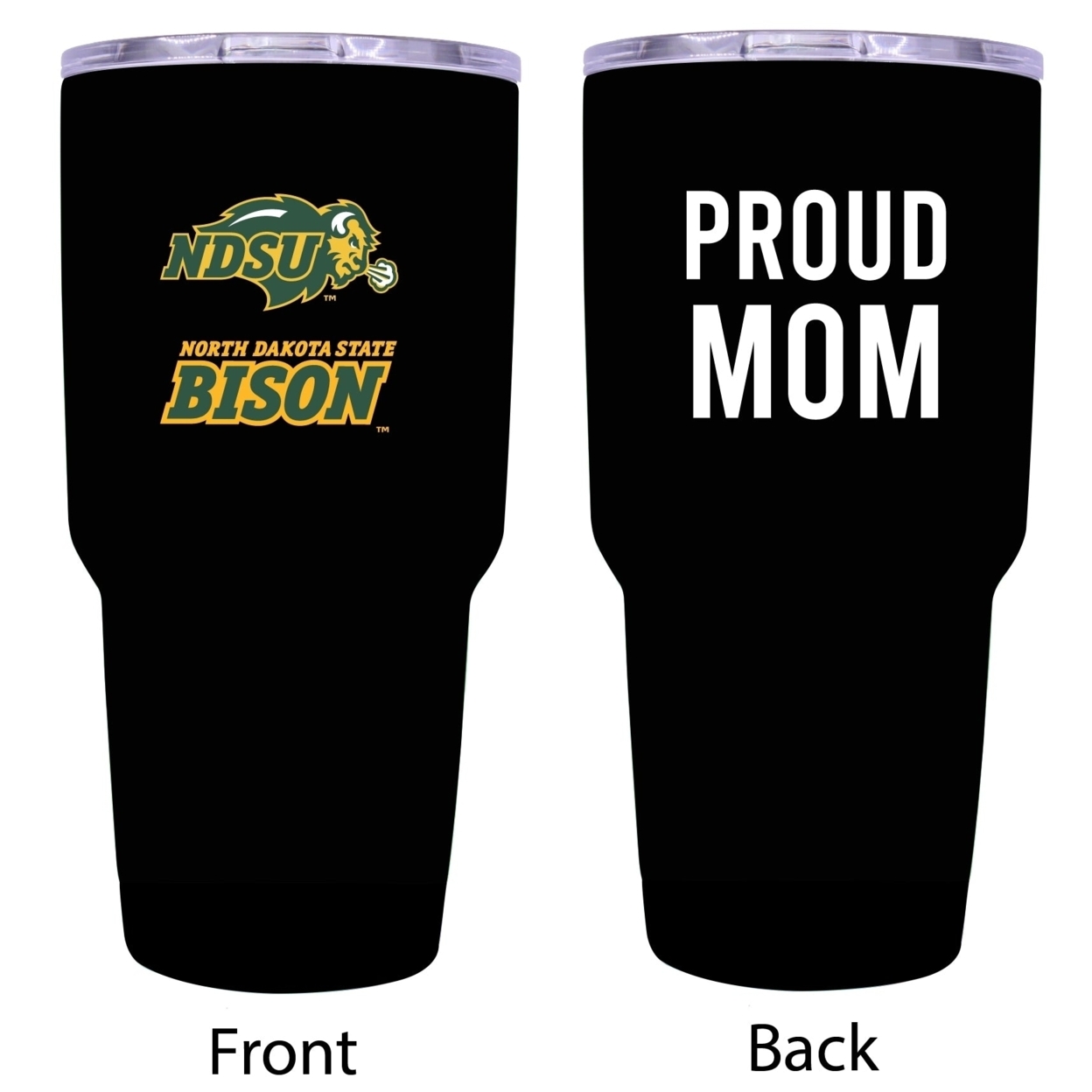 R And R Imports North Dakota State Bison Proud Mom 24 Oz Insulated Stainless Steel Tumblers Black.