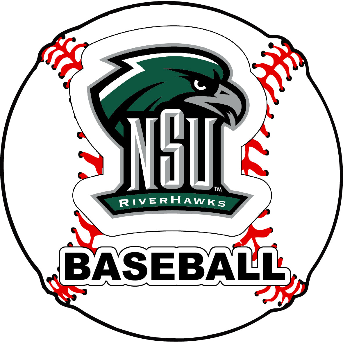 Northeastern State University Riverhawks 4-Inch Round Baseball Vinyl Decal Sticker