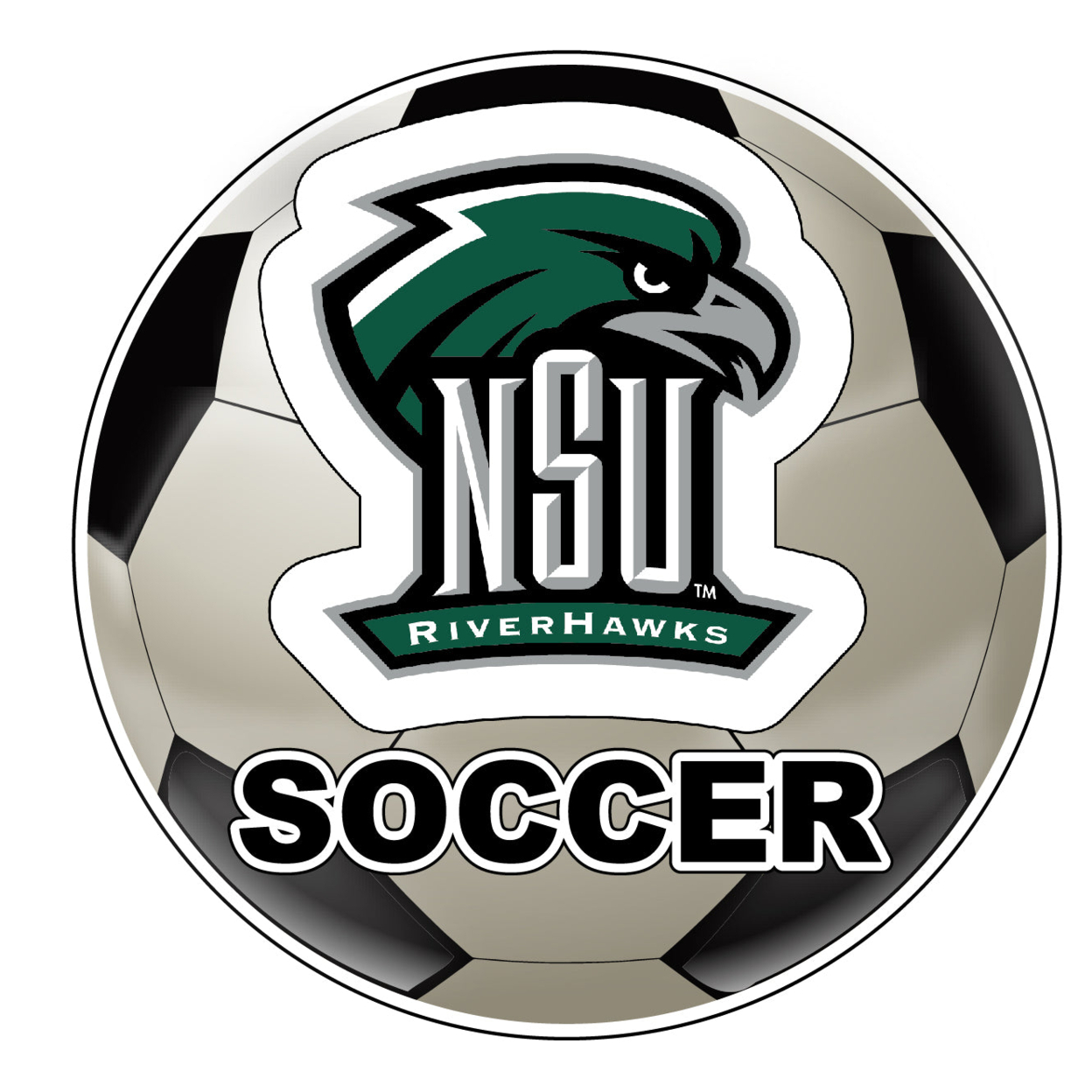 Northeastern State University Riverhawks 4-Inch Round Soccer Ball Vinyl Decal Sticker
