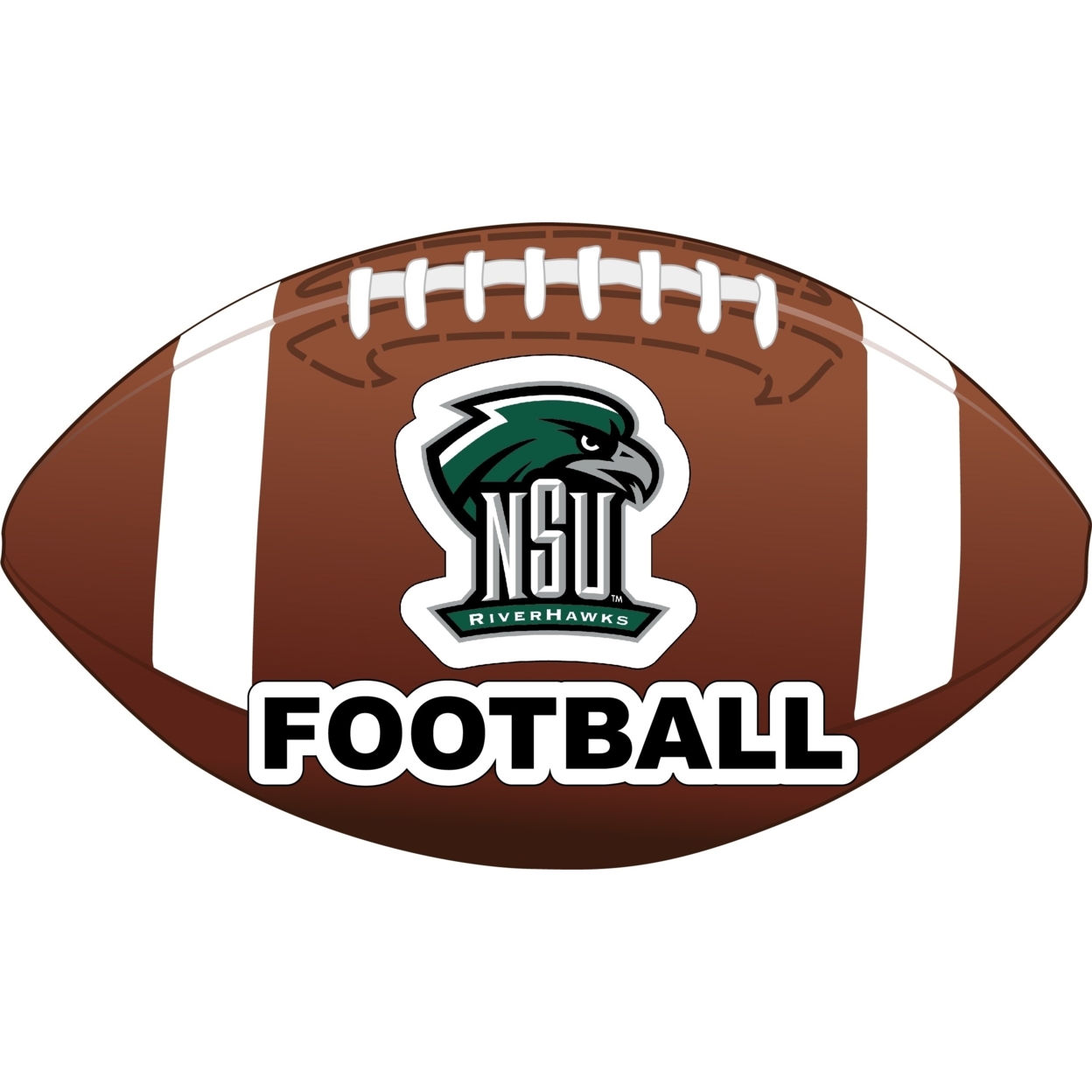 Northeastern State University Riverhawks 4-Inch Round Football Vinyl Decal Sticker