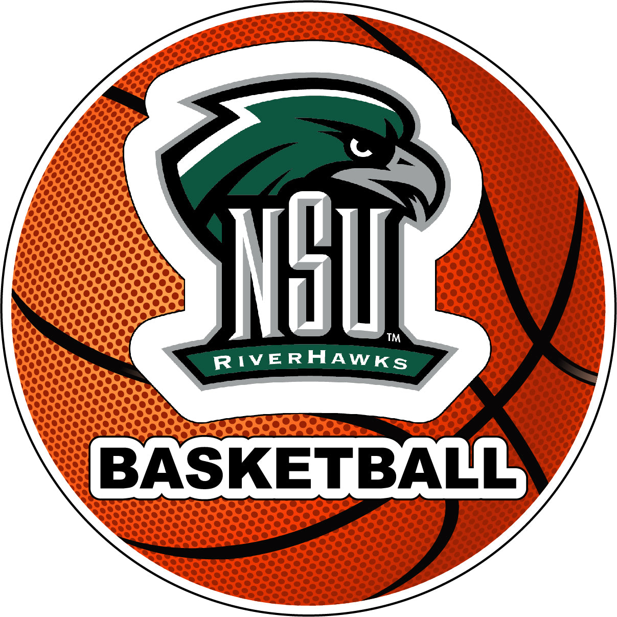 Northeastern State University Riverhawks 4-Inch Round Basketball Vinyl Decal Sticker