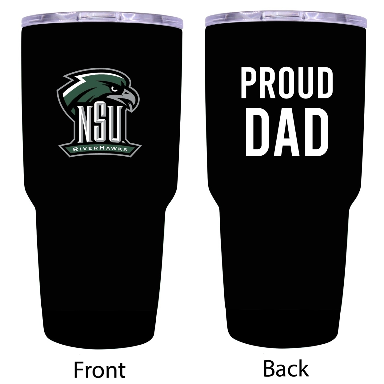 R And R Imports Northeastern State University Riverhawks Proud Dad 24 Oz Insulated Stainless Steel Tumblers Black.