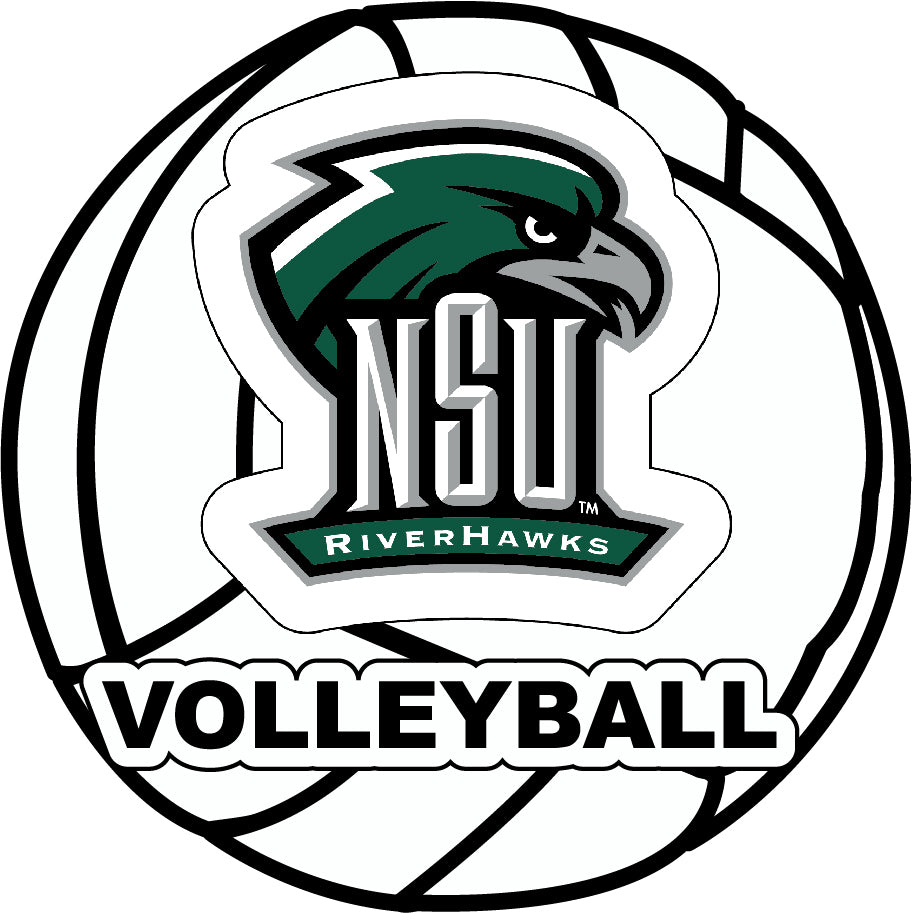 Northeastern State University Riverhawks 4-Inch Round Volleyball Vinyl Decal Sticker
