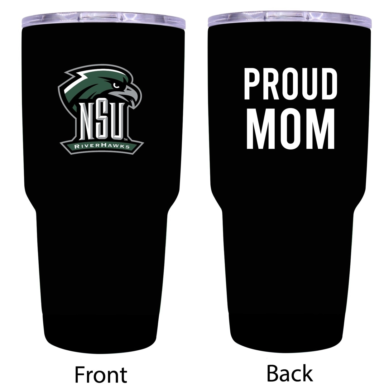 R And R Imports Northeastern State University Riverhawks Proud Mom 24 Oz Insulated Stainless Steel Tumblers Black.