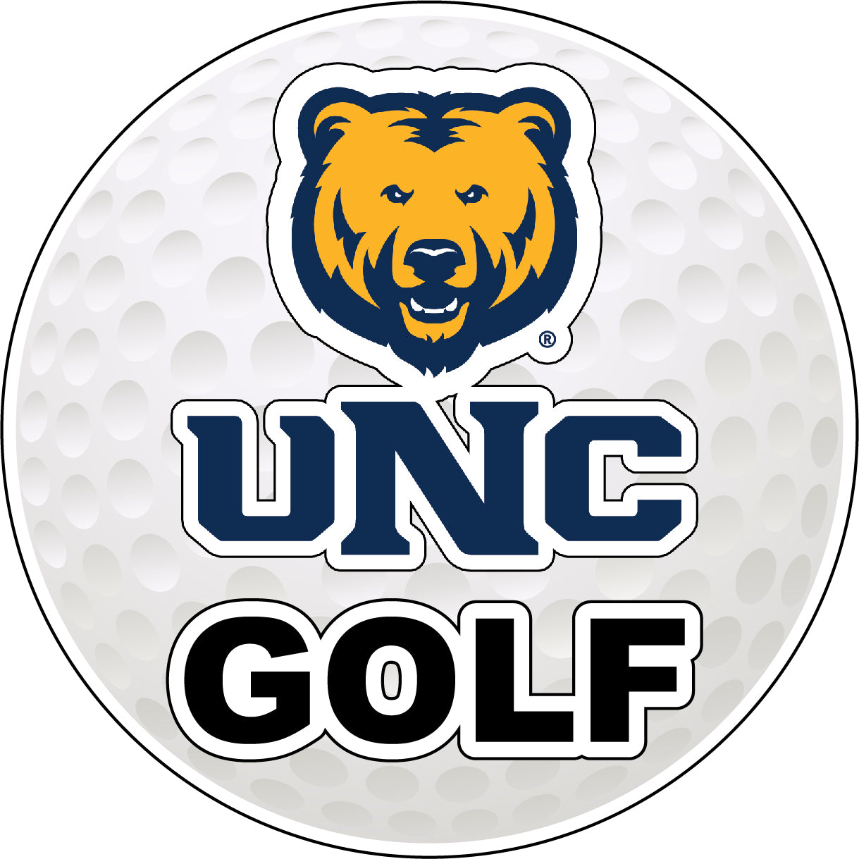 Northern Colorado Bears 4-Inch Round Golf Ball Vinyl Decal Sticker