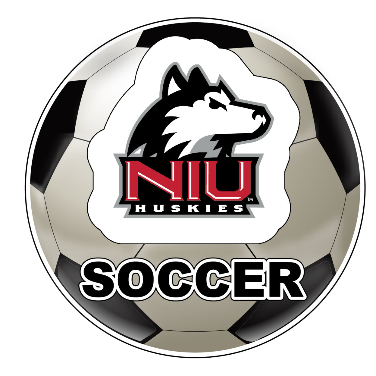 Northern Illinois Huskies 4-Inch Round Soccer Ball Vinyl Decal Sticker