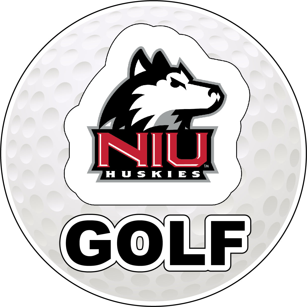 Northern Illinois Huskies 4-Inch Round Golf Ball Vinyl Decal Sticker