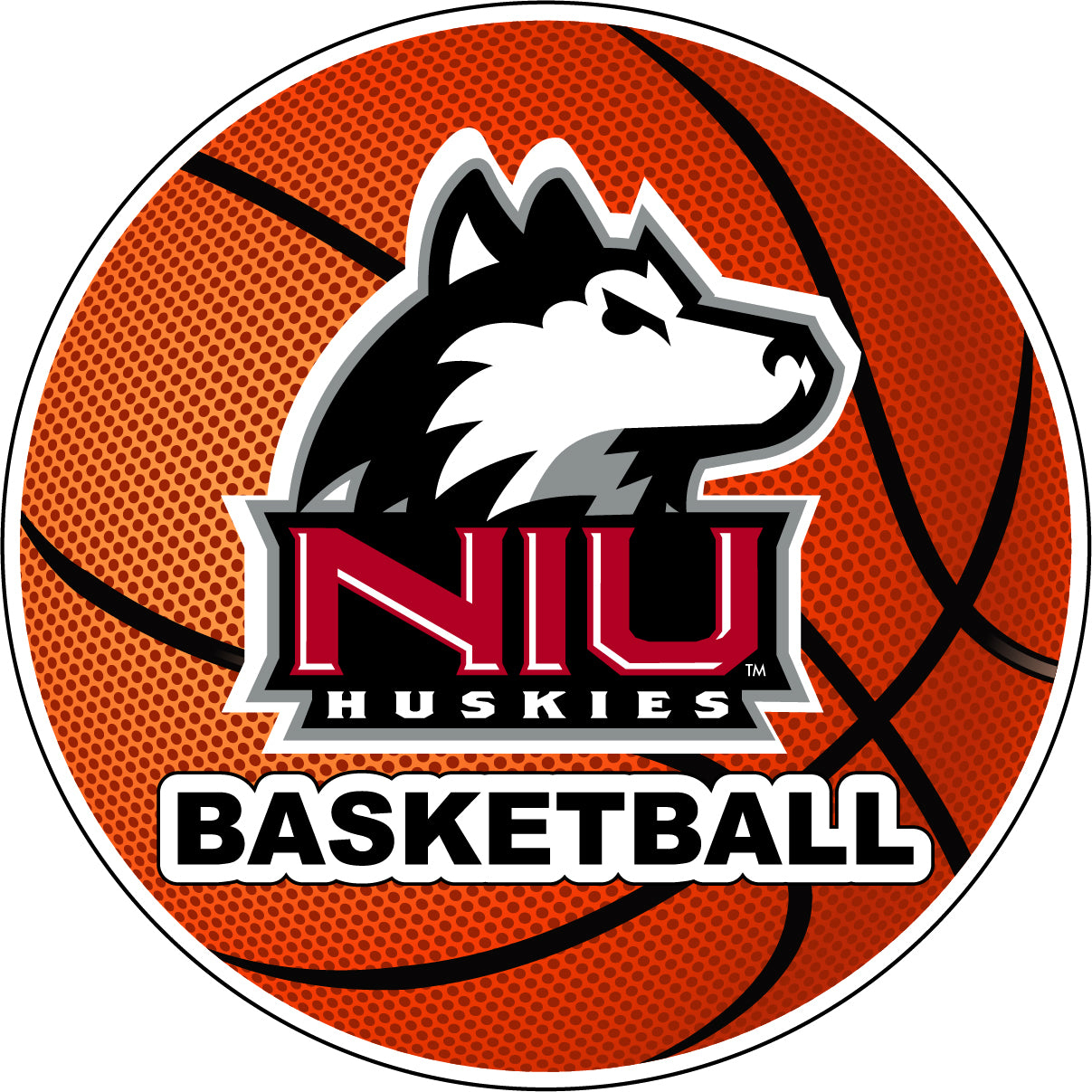 Northern Illinois Huskies 4-Inch Round Basketball Vinyl Decal Sticker