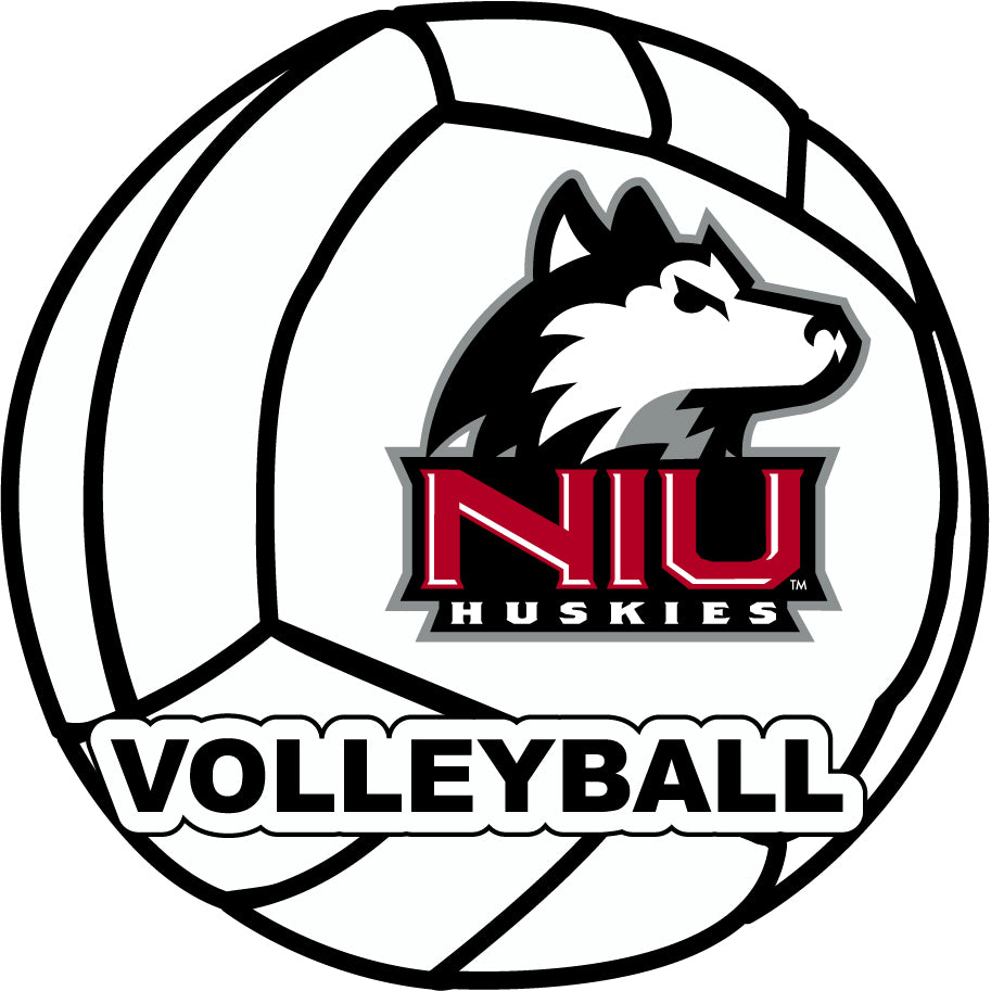 Northern Illinois Huskies 4-Inch Round Volleyball Vinyl Decal Sticker