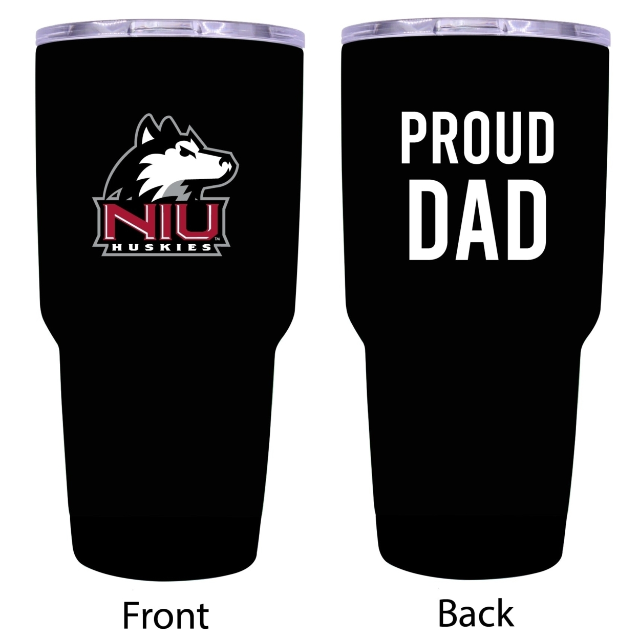 R And R Imports Northern Illinois Huskies Proud Dad 24 Oz Insulated Stainless Steel Tumblers Black.