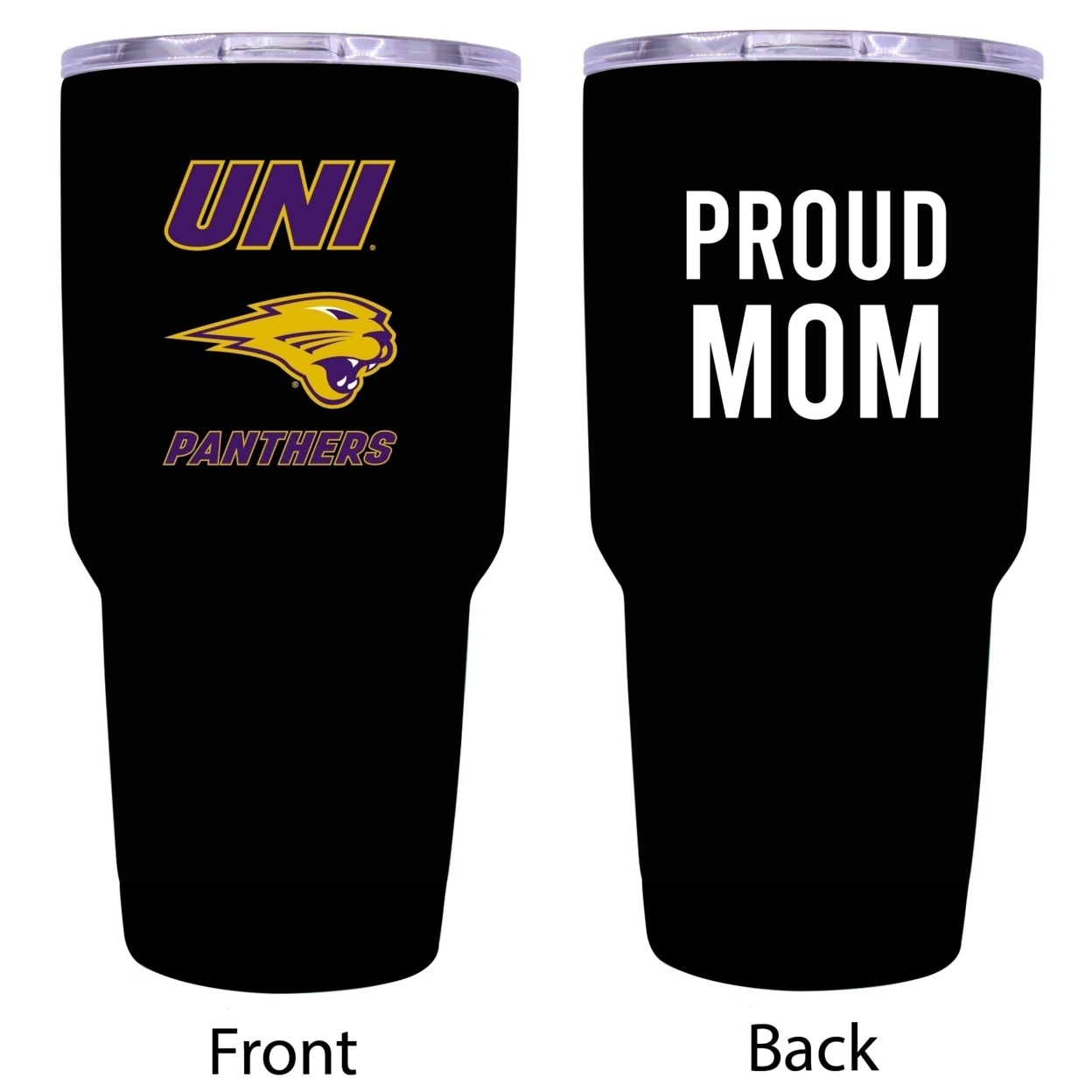 R And R Imports Northern Iowa Panthers Proud Mom 24 Oz Insulated Stainless Steel Tumblers Black.