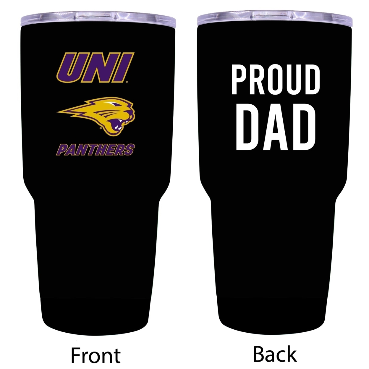 R And R Imports Northern Iowa Panthers Proud Dad 24 Oz Insulated Stainless Steel Tumblers Black.