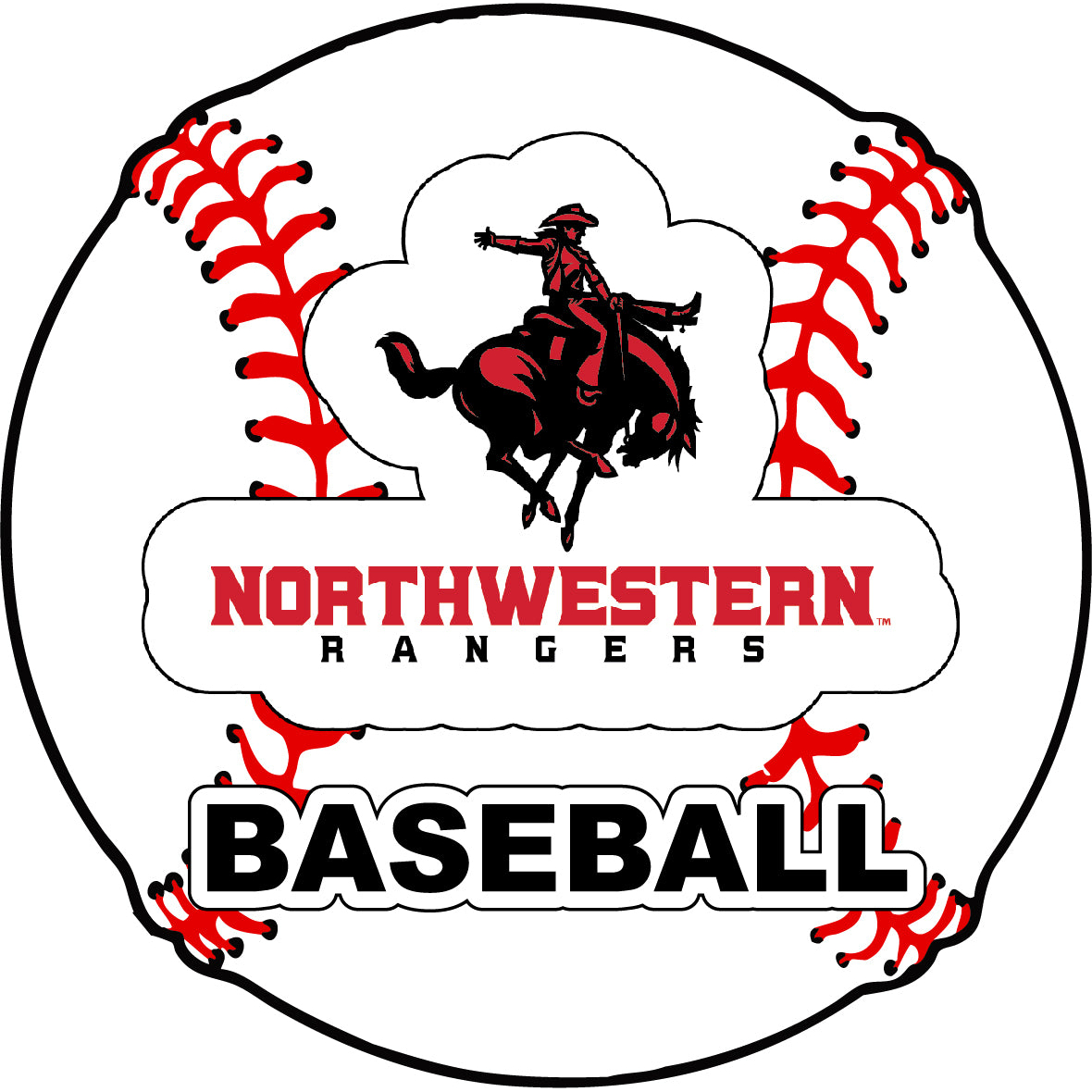 Northwestern Oklahoma State University 4-Inch Round Baseball Vinyl Decal Sticker