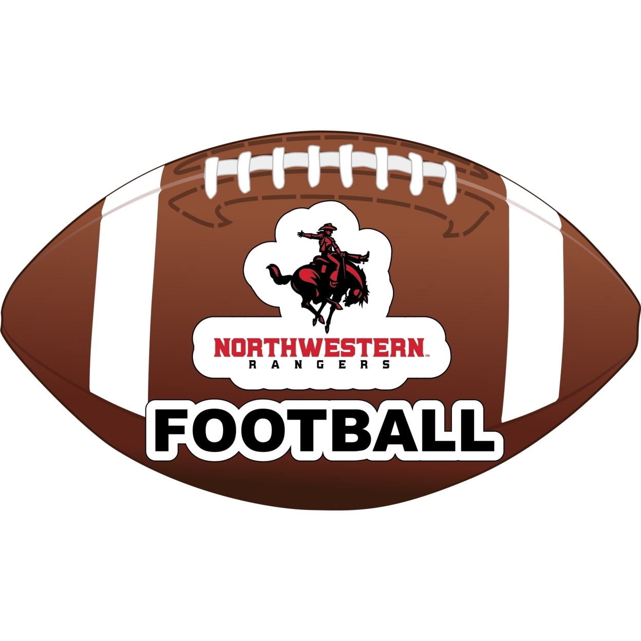 Northwestern Oklahoma State University 4-Inch Round Football Vinyl Decal Sticker