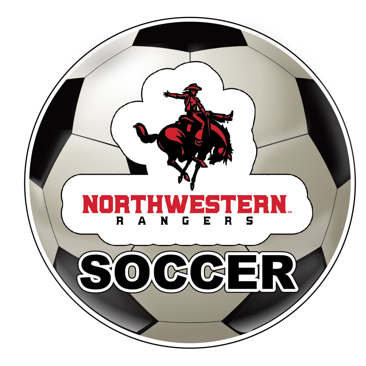 Northwestern Oklahoma State University 4-Inch Round Soccer Ball Vinyl Decal Sticker