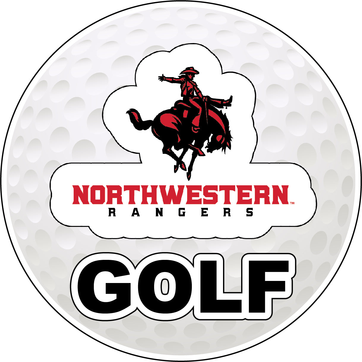 Northwestern Oklahoma State University 4-Inch Round Golf Ball Vinyl Decal Sticker