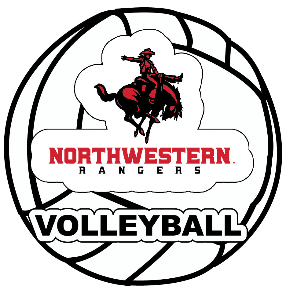Northwestern Oklahoma State University 4-Inch Round Volleyball Vinyl Decal Sticker