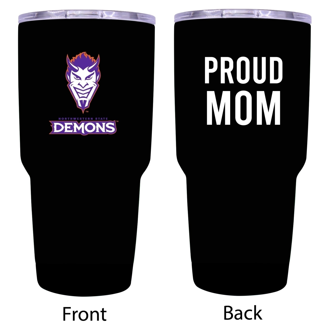 R And R Imports Northwestern State Demons Proud Mom 24 Oz Insulated Stainless Steel Tumblers Black.