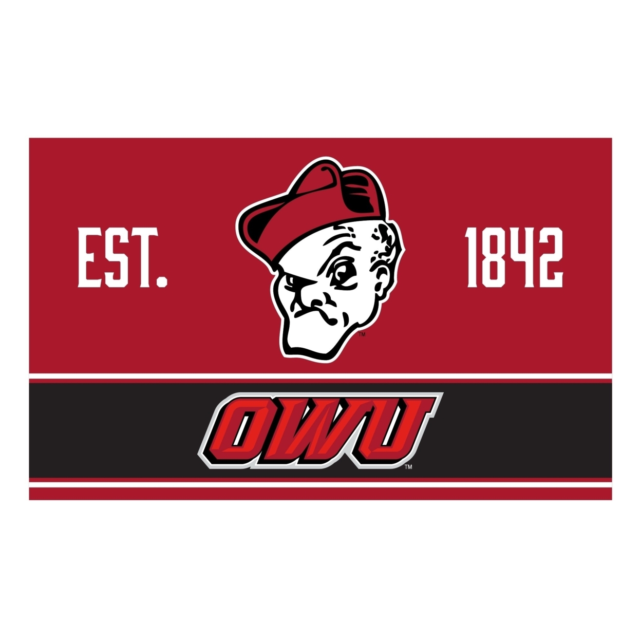 R And R Imports Ohio Wesleyan University Wood Sign With Frame