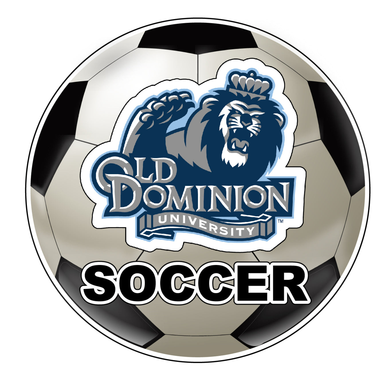 Old Dominion Monarchs 4-Inch Round Soccer Ball Vinyl Decal Sticker
