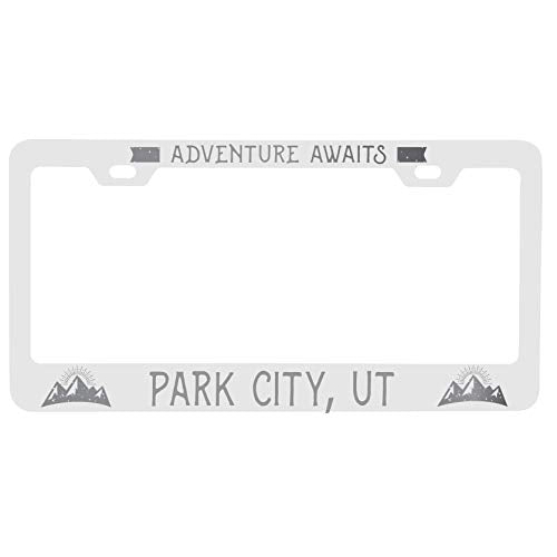 R And R Imports Park City Utah Laser Engraved Metal License Plate Frame Adventures Awaits Design