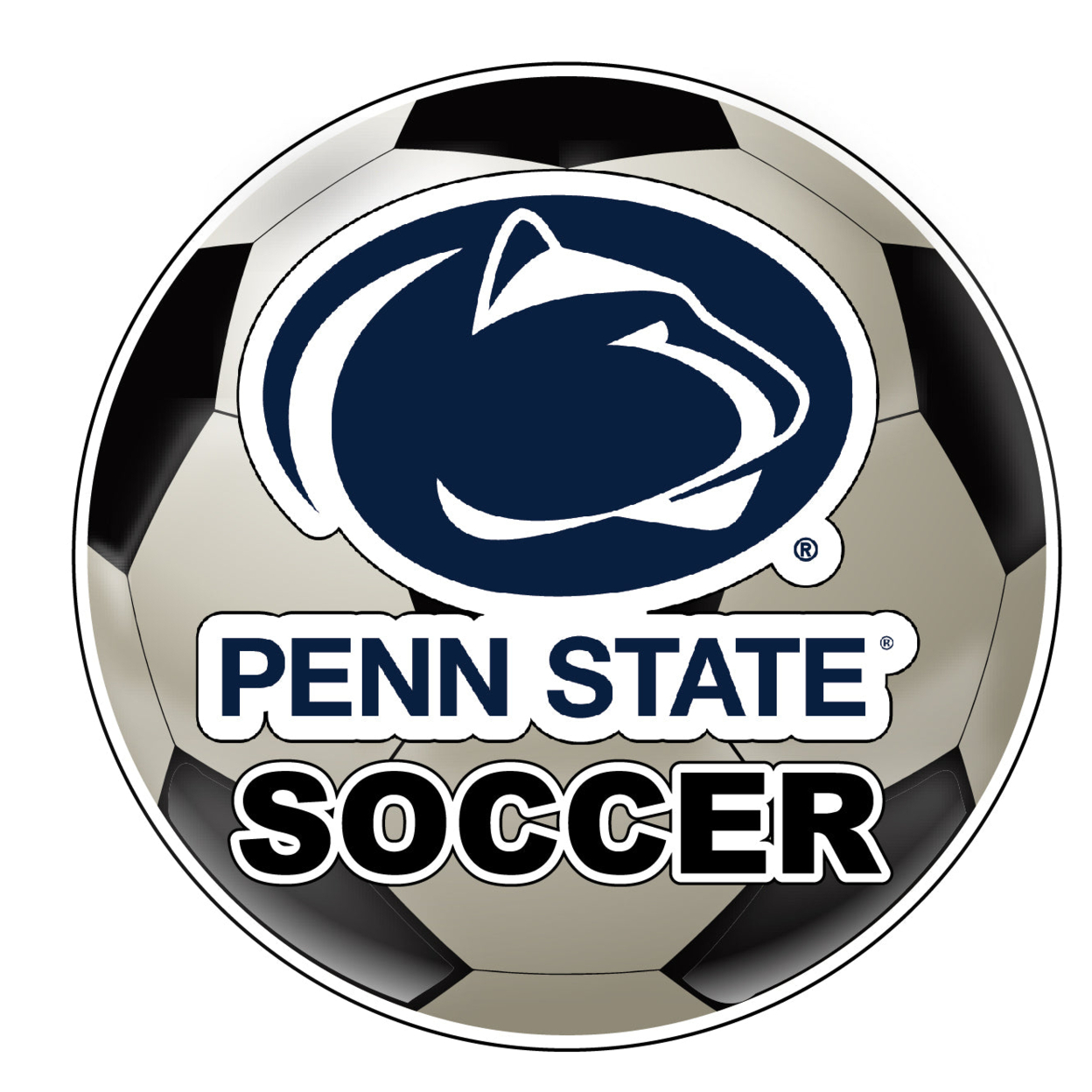 Penn State Nittany Lions 4-Inch Round Soccer Ball Vinyl Decal Sticker